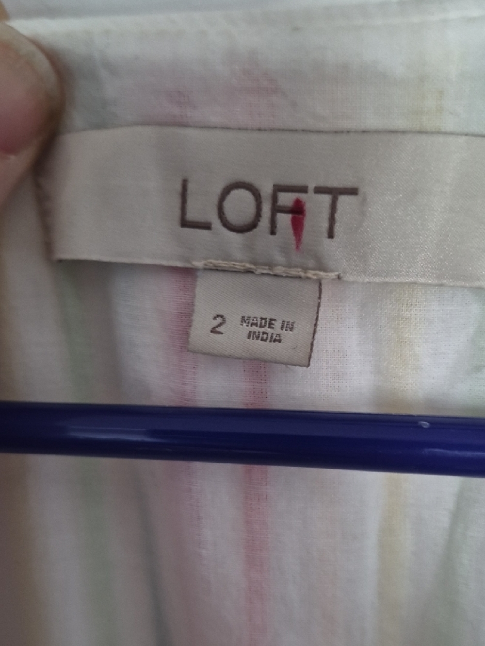 LOFT White Midi Dress with Multicolor Stripes - Picture 6 of 14
